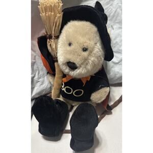 Starbucks Bearista Bear Halloween Witch & broom 11th Edition 2000 12"